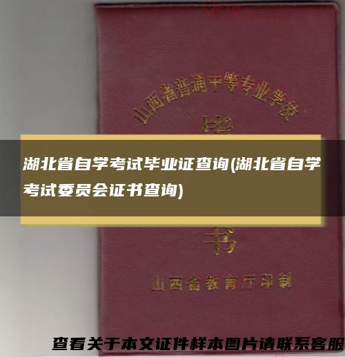 湖北省自学考试毕业证查询(湖北省自学考试委员会证书查询)