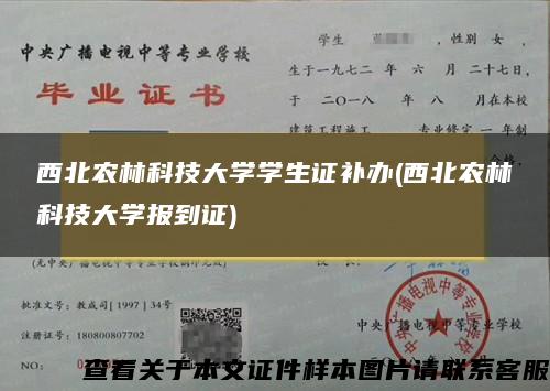 西北农林科技大学学生证补办(西北农林科技大学报到证)