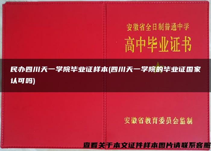 民办四川天一学院毕业证样本(四川天一学院的毕业证国家认可吗)