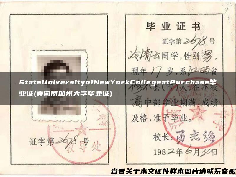 StateUniversityofNewYorkCollegeatPurchase毕业证(美国南加州大学毕业证)