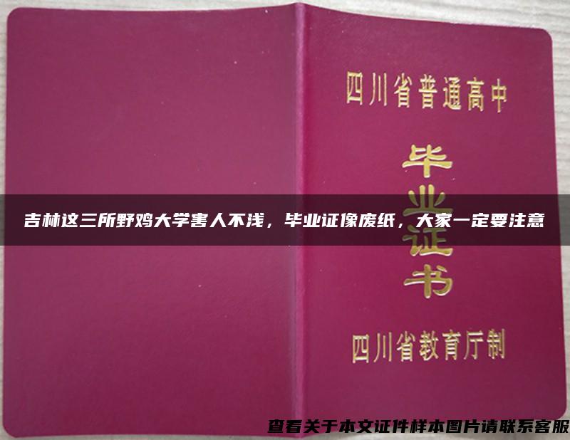 吉林这三所野鸡大学害人不浅，毕业证像废纸，大家一定要注意