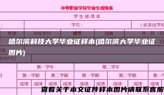 哈尔滨科技大学毕业证样本(哈尔滨大学毕业证图片)