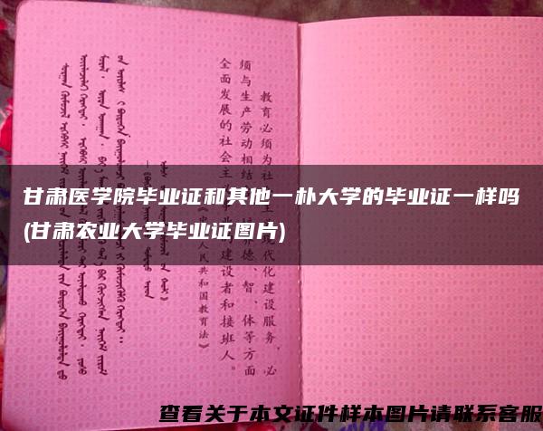 甘肃医学院毕业证和其他一朴大学的毕业证一样吗(甘肃农业大学毕业证图片)