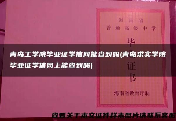 青岛工学院毕业证学信网能查到吗(青岛求实学院毕业证学信网上能查到吗)