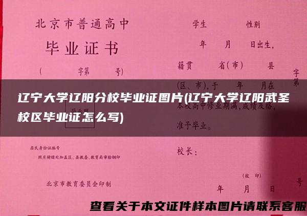 辽宁大学辽阳分校毕业证图片(辽宁大学辽阳武圣校区毕业证怎么写)