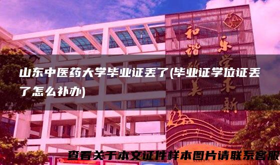 山东中医药大学毕业证丢了(毕业证学位证丢了怎么补办)