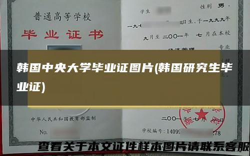 韩国中央大学毕业证图片(韩国研究生毕业证)