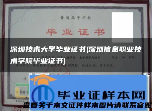 深圳技术大学毕业证书(深圳信息职业技术学院毕业证书)