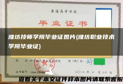 潍坊技师学院毕业证图片(潍坊职业技术学院毕业证)