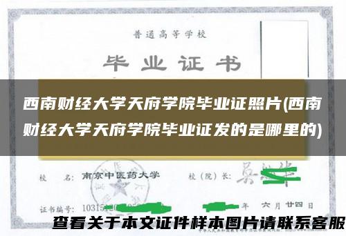 西南财经大学天府学院毕业证照片(西南财经大学天府学院毕业证发的是哪里的)