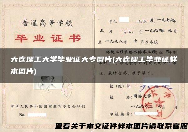 大连理工大学毕业证大专图片(大连理工毕业证样本图片)