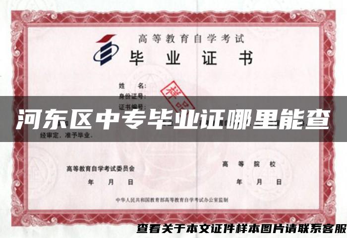 河东区中专毕业证哪里能查