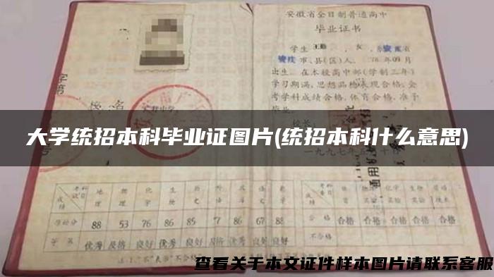 大学统招本科毕业证图片(统招本科什么意思)