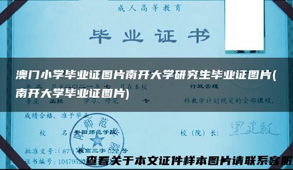 澳门小学毕业证图片南开大学研究生毕业证图片(南开大学毕业证图片)