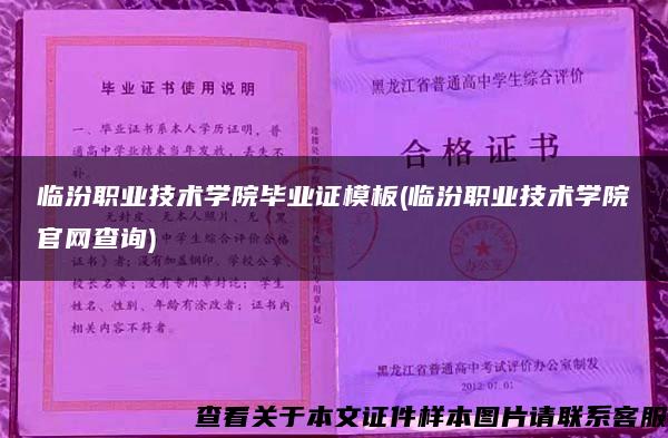 临汾职业技术学院毕业证模板(临汾职业技术学院官网查询)