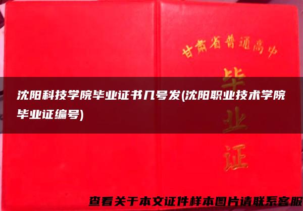 沈阳科技学院毕业证书几号发(沈阳职业技术学院毕业证编号)