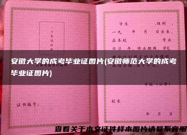 安徽大学的成考毕业证图片(安徽师范大学的成考毕业证图片)