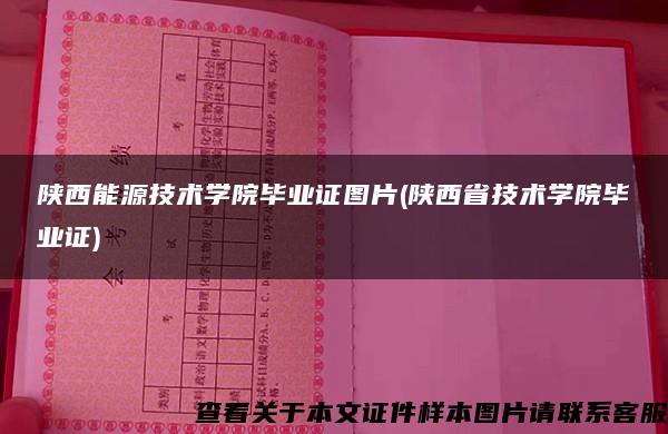 陕西能源技术学院毕业证图片(陕西省技术学院毕业证)