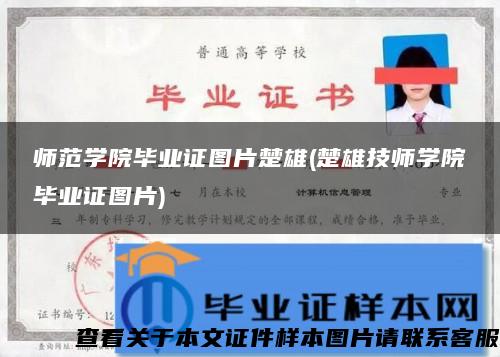 师范学院毕业证图片楚雄(楚雄技师学院毕业证图片)