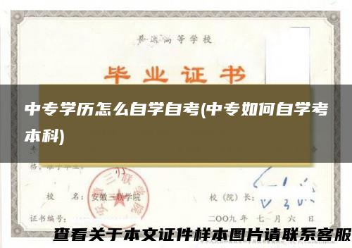 中专学历怎么自学自考(中专如何自学考本科)