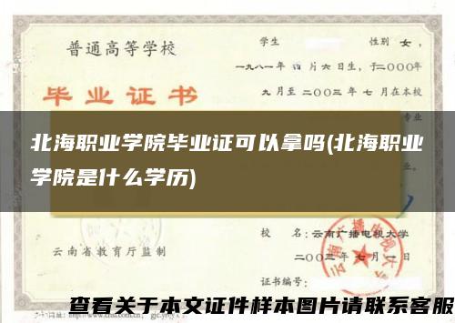 北海职业学院毕业证可以拿吗(北海职业学院是什么学历)