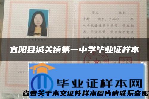 宜阳县城关镇第一中学毕业证样本