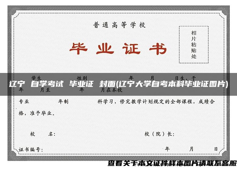 辽宁 自学考试 毕业证 封面(辽宁大学自考本科毕业证图片)