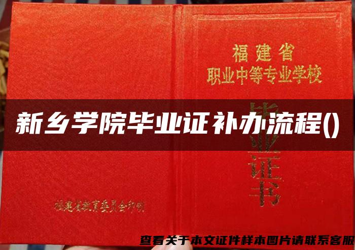 新乡学院毕业证补办流程()