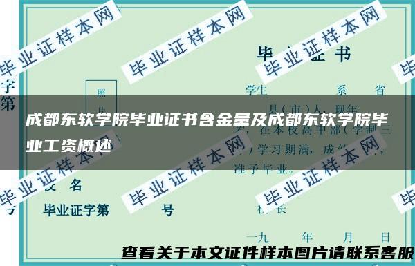 成都东软学院毕业证书含金量及成都东软学院毕业工资概述