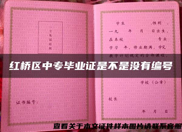 红桥区中专毕业证是不是没有编号