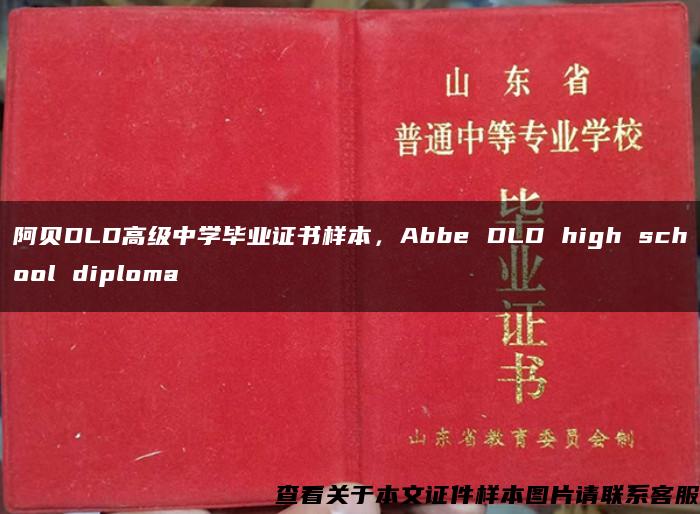 阿贝DLD高级中学毕业证书样本，Abbe DLD high school diploma