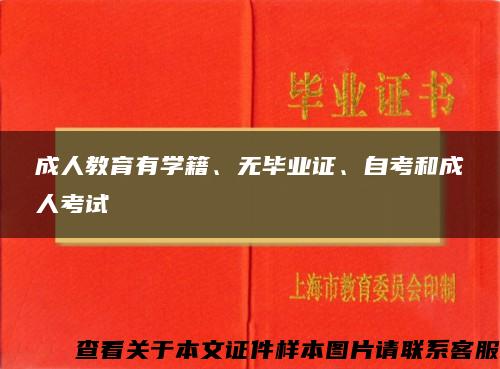 成人教育有学籍、无毕业证、自考和成人考试