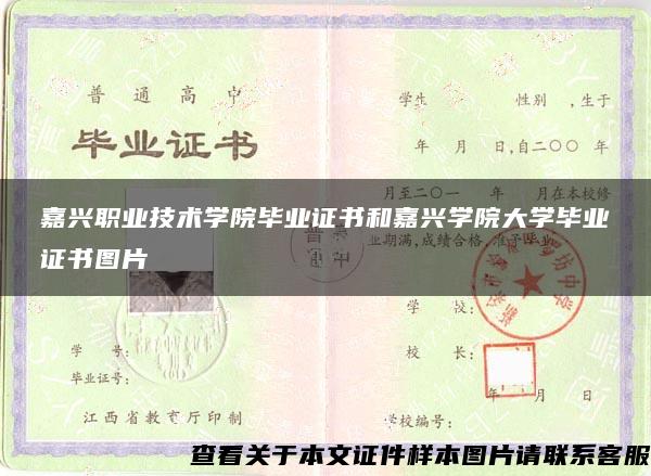 嘉兴职业技术学院毕业证书和嘉兴学院大学毕业证书图片