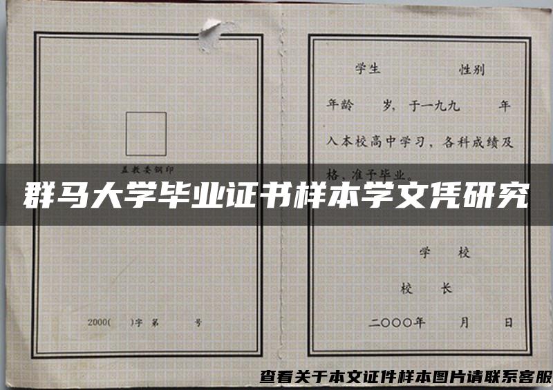 群马大学毕业证书样本学文凭研究