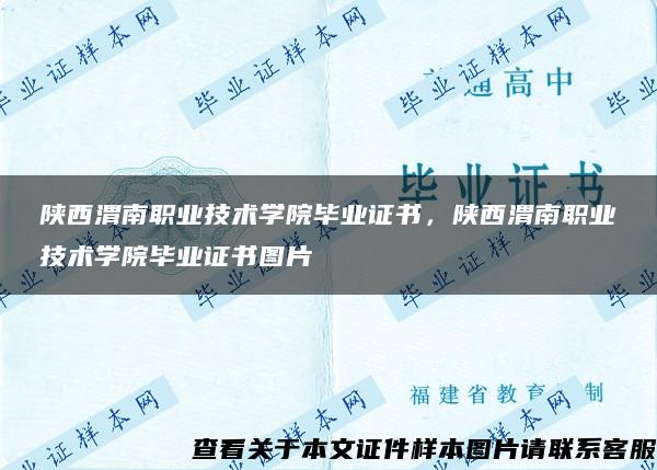 陕西渭南职业技术学院毕业证书，陕西渭南职业技术学院毕业证书图片