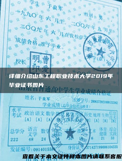 详细介绍山东工程职业技术大学2019年毕业证书图片