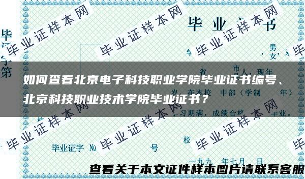 如何查看北京电子科技职业学院毕业证书编号、北京科技职业技术学院毕业证书？