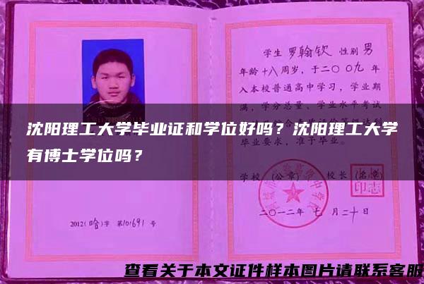 沈阳理工大学毕业证和学位好吗？沈阳理工大学有博士学位吗？