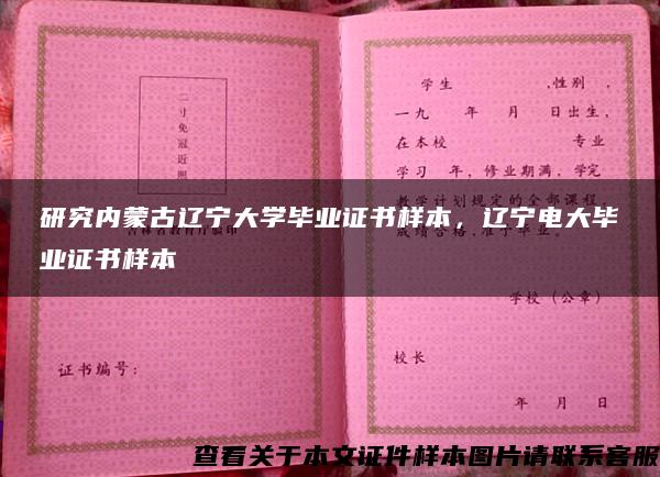 研究内蒙古辽宁大学毕业证书样本，辽宁电大毕业证书样本