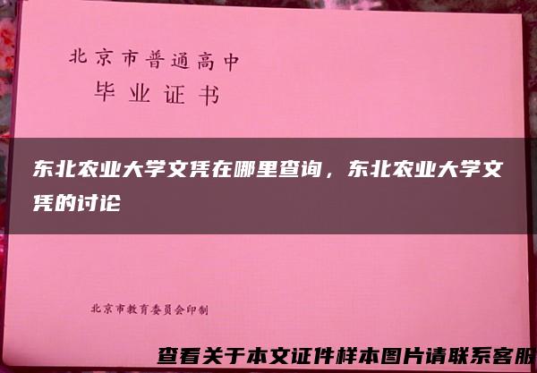 东北农业大学文凭在哪里查询，东北农业大学文凭的讨论