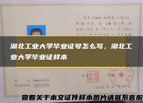 湖北工业大学毕业证号怎么写，湖北工业大学毕业证样本