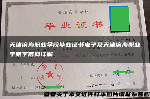 天津滨海职业学院毕业证书电子及天津滨海职业学院学信网详解