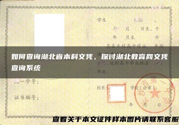 如何查询湖北省本科文凭，探讨湖北教育网文凭查询系统