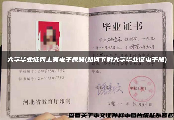 大学毕业证网上有电子版吗(如何下载大学毕业证电子版)