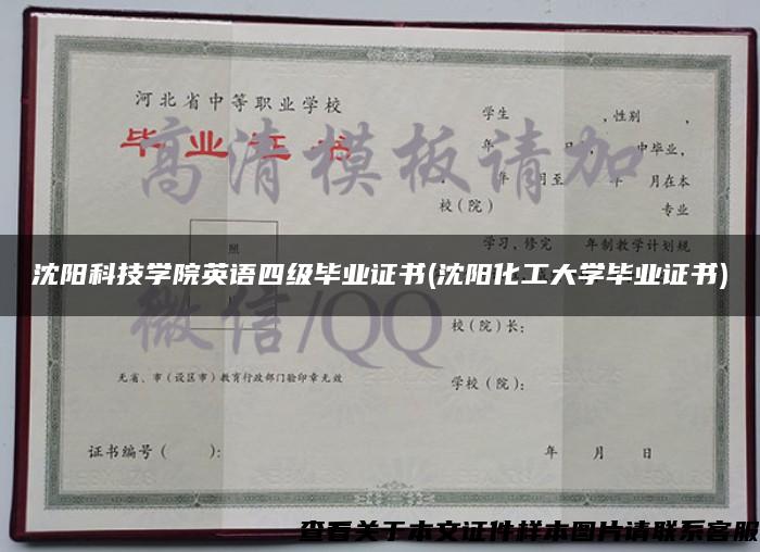 沈阳科技学院英语四级毕业证书(沈阳化工大学毕业证书)