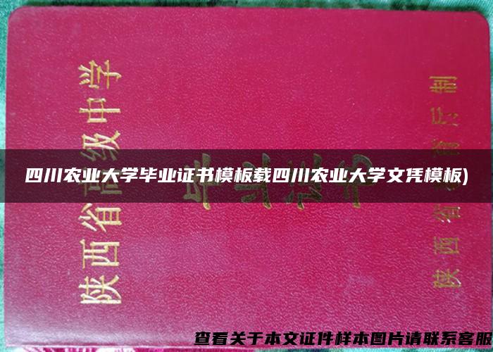 四川农业大学毕业证书模板载四川农业大学文凭模板)