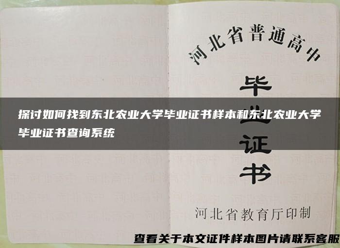 探讨如何找到东北农业大学毕业证书样本和东北农业大学毕业证书查询系统