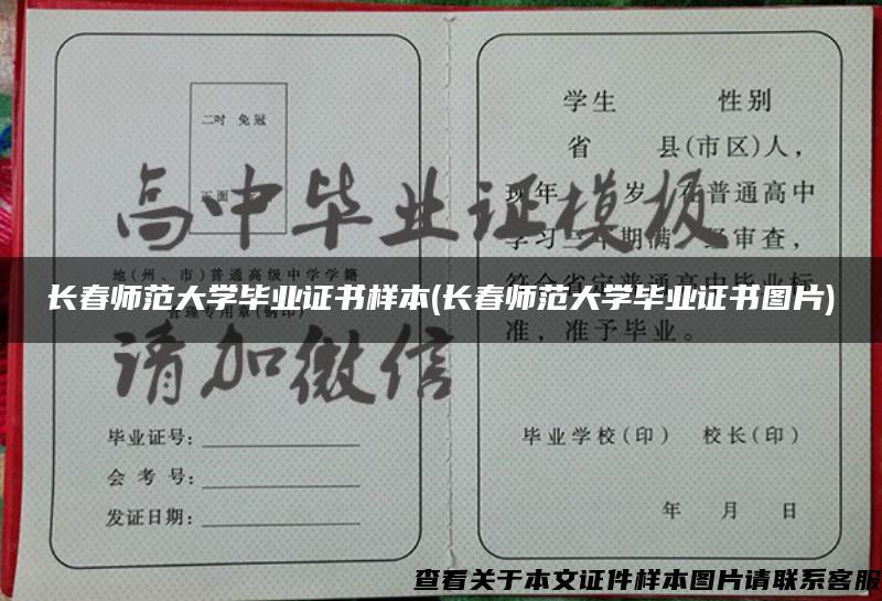 长春师范大学毕业证书样本(长春师范大学毕业证书图片)