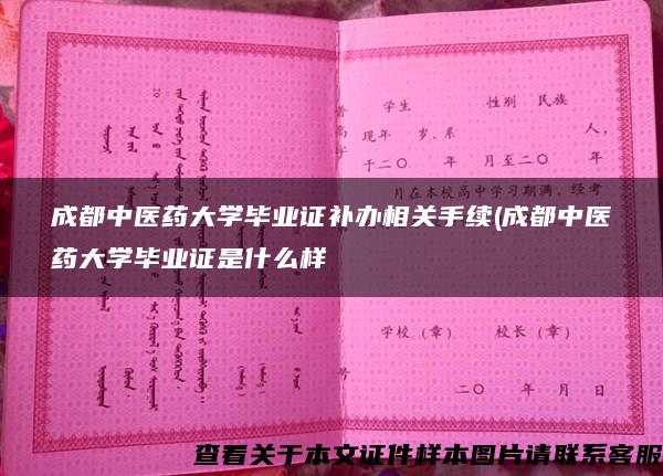 成都中医药大学毕业证补办相关手续(成都中医药大学毕业证是什么样