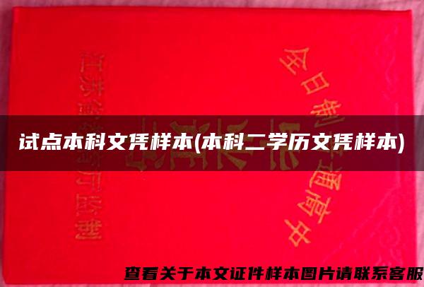 试点本科文凭样本(本科二学历文凭样本)